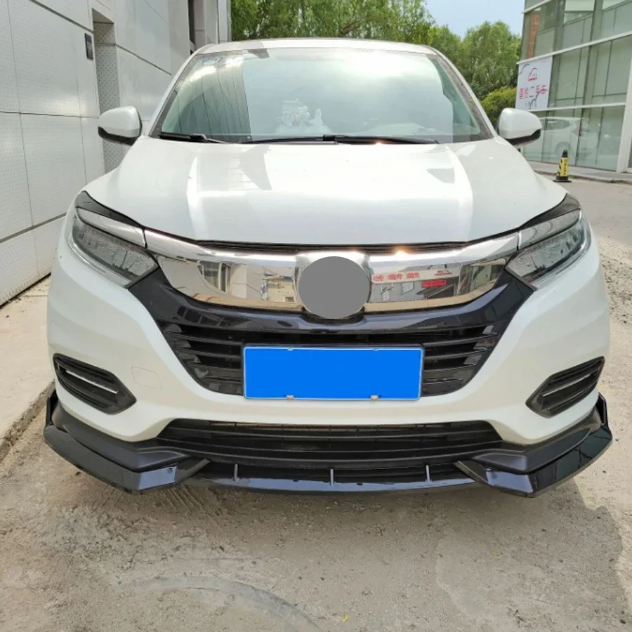 New! Car Front Bumper Lip Spoiler Splitter For HONDA HRV HR-V 2019 2020 2021 ABS Glossy black Tuning Body kits