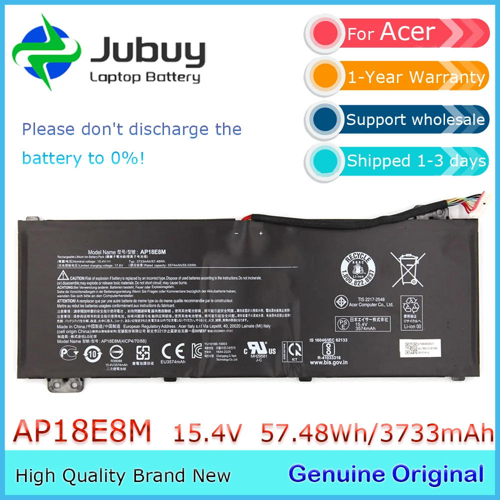 AP18E8M 15.4V 57.48Wh Original Laptop Battery for Acer AN515-45 / AN515-55 / AN515-56 /AN517-52