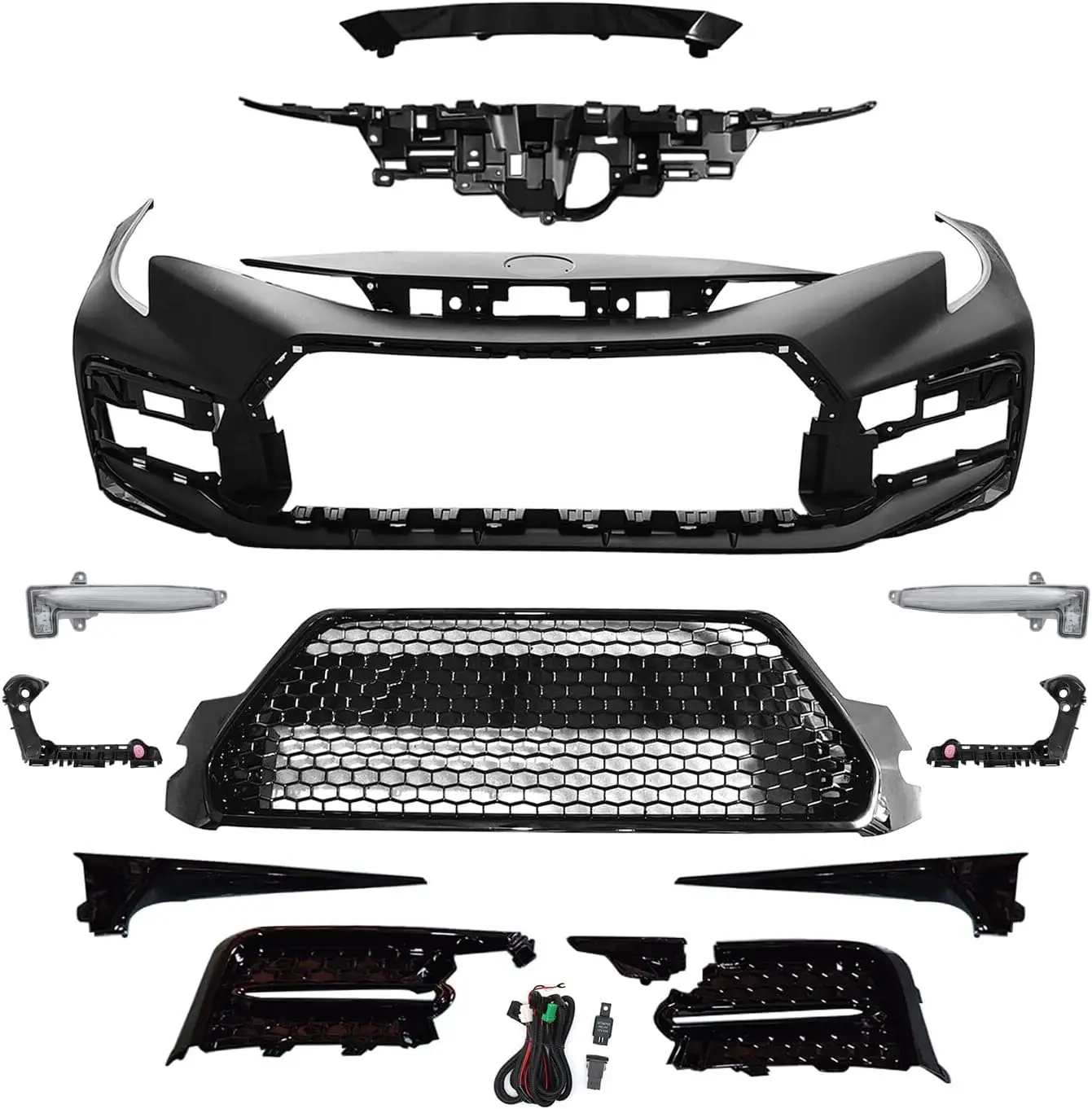 

Car Front Face Body Kit for Corolla 2021-2023 Bumpers Grills LED Headlights Fog Lights Cover Complete Body Parts SE