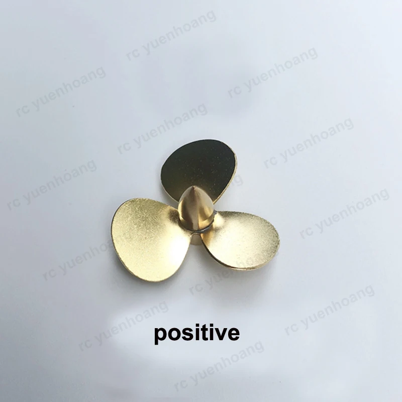 1Pair Diameter 23mm 3-Blade Paddle Tin Soldering Brass Propeller 23x2mm Positive Negative Props for RC Model Assembly Boat Ship