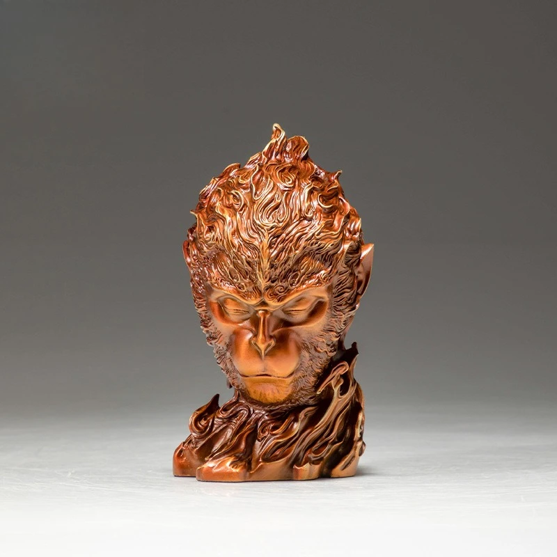 Cz wukong monkey head brass ornament monkey king sun wukong office study desktop copper ornament