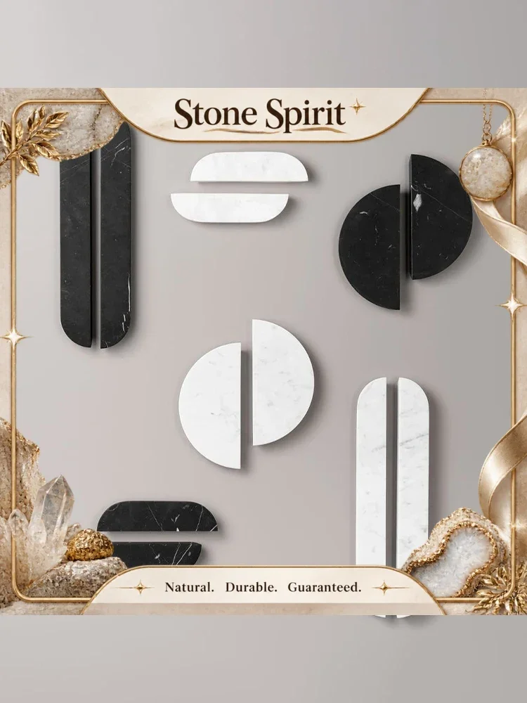Luxury Handcarved Door Cabinet Handle Marble Wabi Sabi Elegant Vintage Knob Home Decor Decoration Organizer Organization