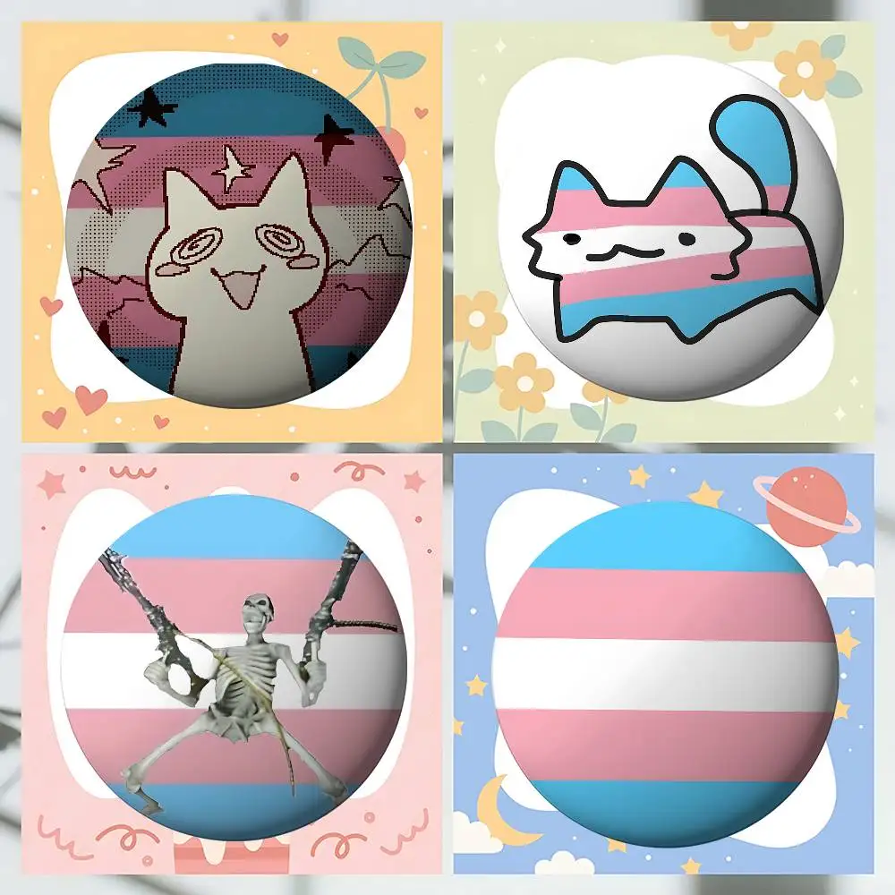 Trans Pride Flag Badges Tinplate Soft Button Pin Brooch Metal Badge Custom Jewelry Accessories Hat Bag Lapel