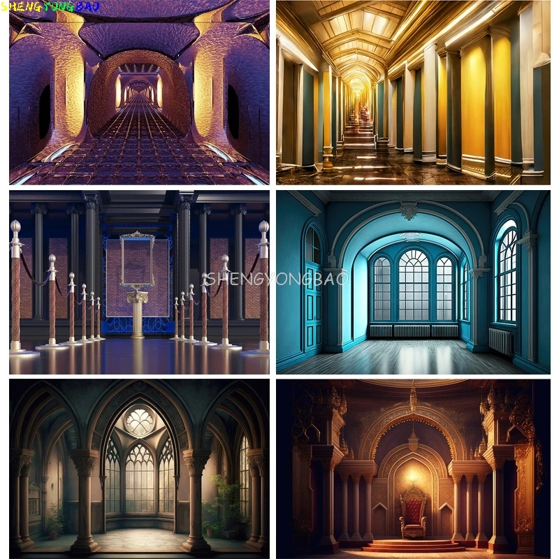 

Palace European Style Retro Building Theme Photography Backdrops Props Theater Opera Old Church Photo Studio Background EE-05