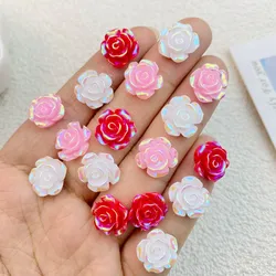 30Pcs New Cute Resin Mini Shiny Flowers Series Flat Back Manicure Parts Embellishments For Hair Bows Accessories