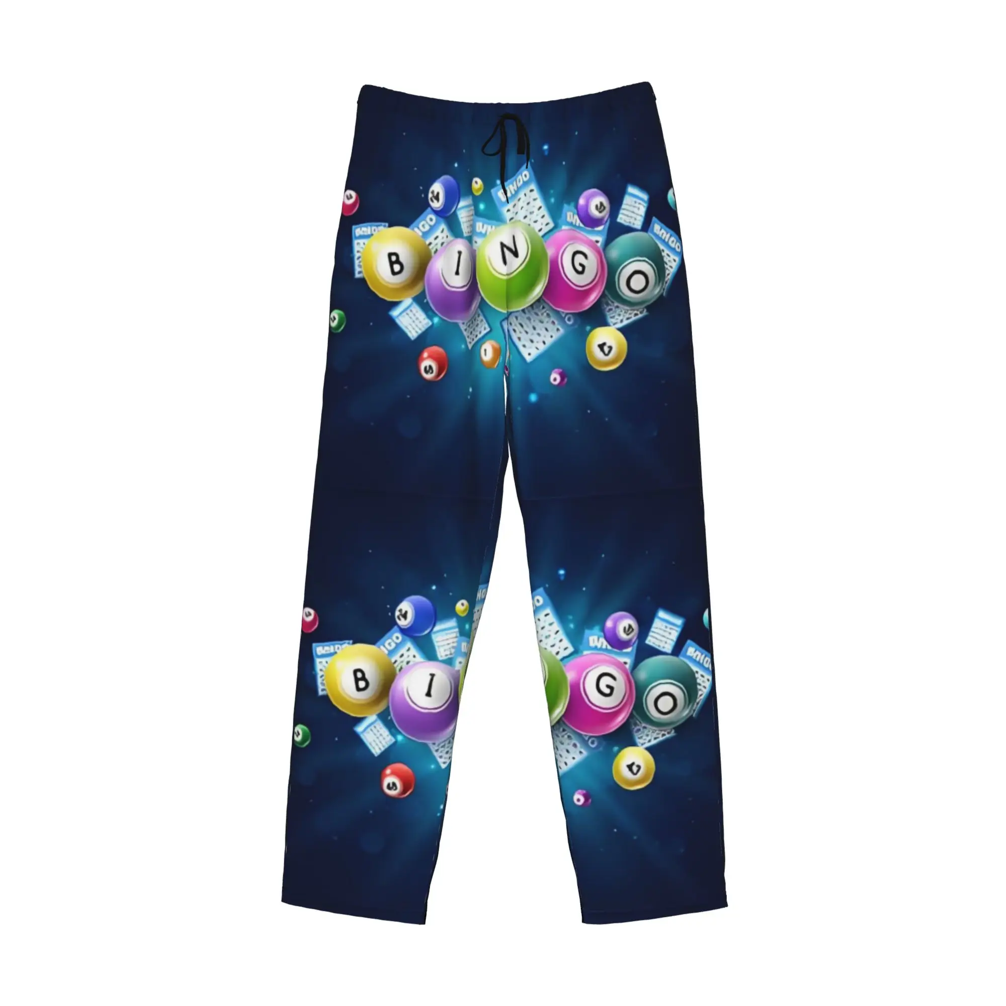 Custom Bingo Pajama Pants for Men Group Game Sleepwear Lounge Sleep Bottoms Stretch with Pockets - view 3