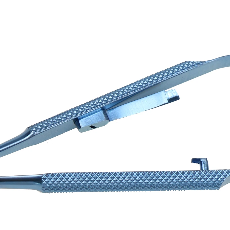 Imagem -03 - Suportes Titanium da Agulha de Castroviejo da Liga com o Fechamento sem o Instrumento Oftálmico Curvado dos Fórceps do Fechamento