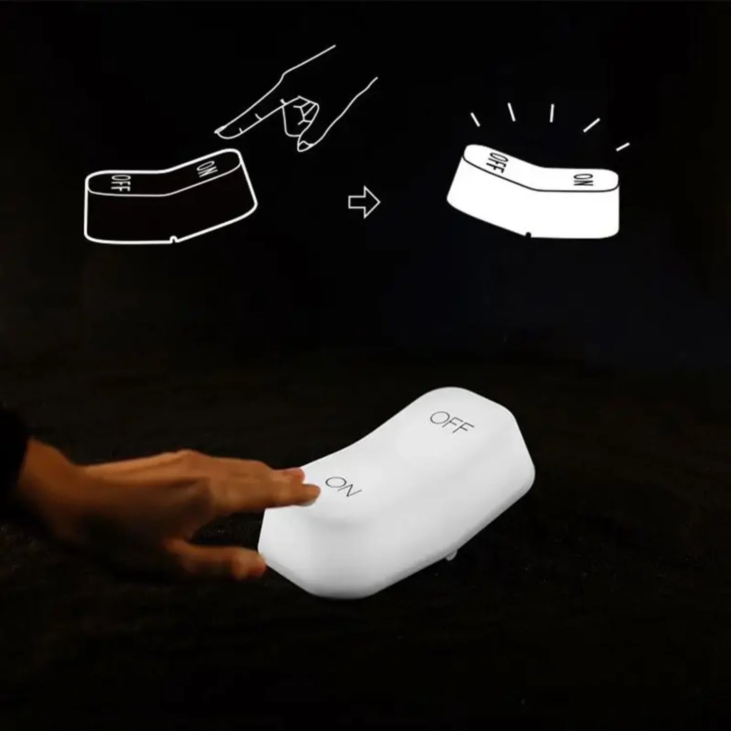 

Creative Sensor Switch Adjustable On-Off LED Night Light Bedside Table Desk Lamp Gift USB Rechargeable 2 Modes