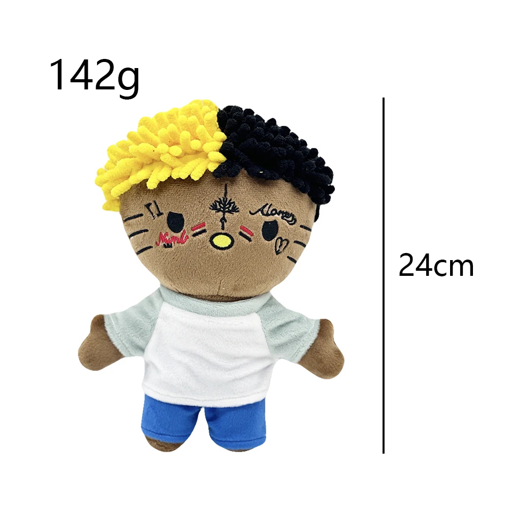 24 cm Hello Kitty xxxtentacion Gelb Schwarz Haar Plüsch Puppe Figur Stofftiere Nette Kinder Jungen Mädchen Geburtstag Geschenke