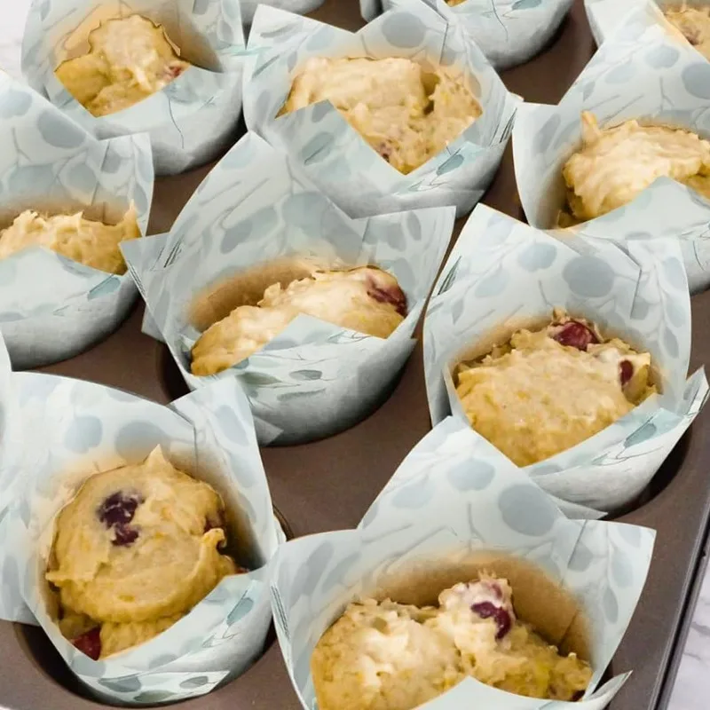 

50Pcs Nordic Cupcakt Wrappets Liners Leaves Baking Paper Cups for Cake Tulip Muffin Cupcake Parchment Mold Wedding Cake Wrapper