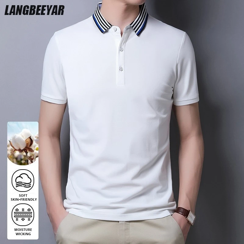 

Top Grade New Summer Brand Designer Trendy Slim Fit Men's Polo Shirt Short Sleeve Casual Luxury Tops Fashions Men Clothes 2025