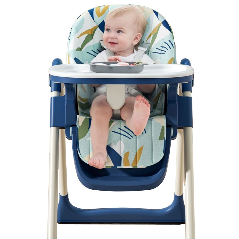 High-footed feeding chair children\'s dining chair foldable multi-function liftable portable household baby dining table