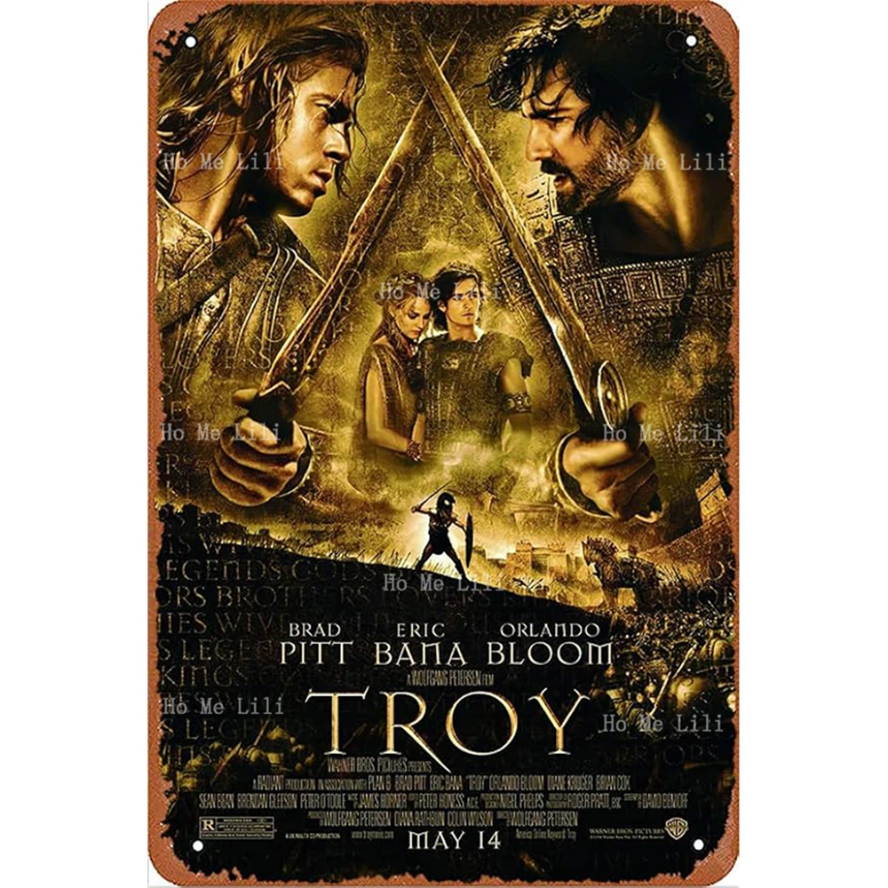 Troy Movie Poster Retro Metal Sign Wall Decor Cafe Bar Office Home Art Sign Gift