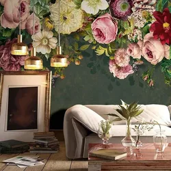 Custom Mural Wallpaper European Style Hand-painted 3D Oil Painting Flower Indoor Retro Background Wall Painting Papel De Parede