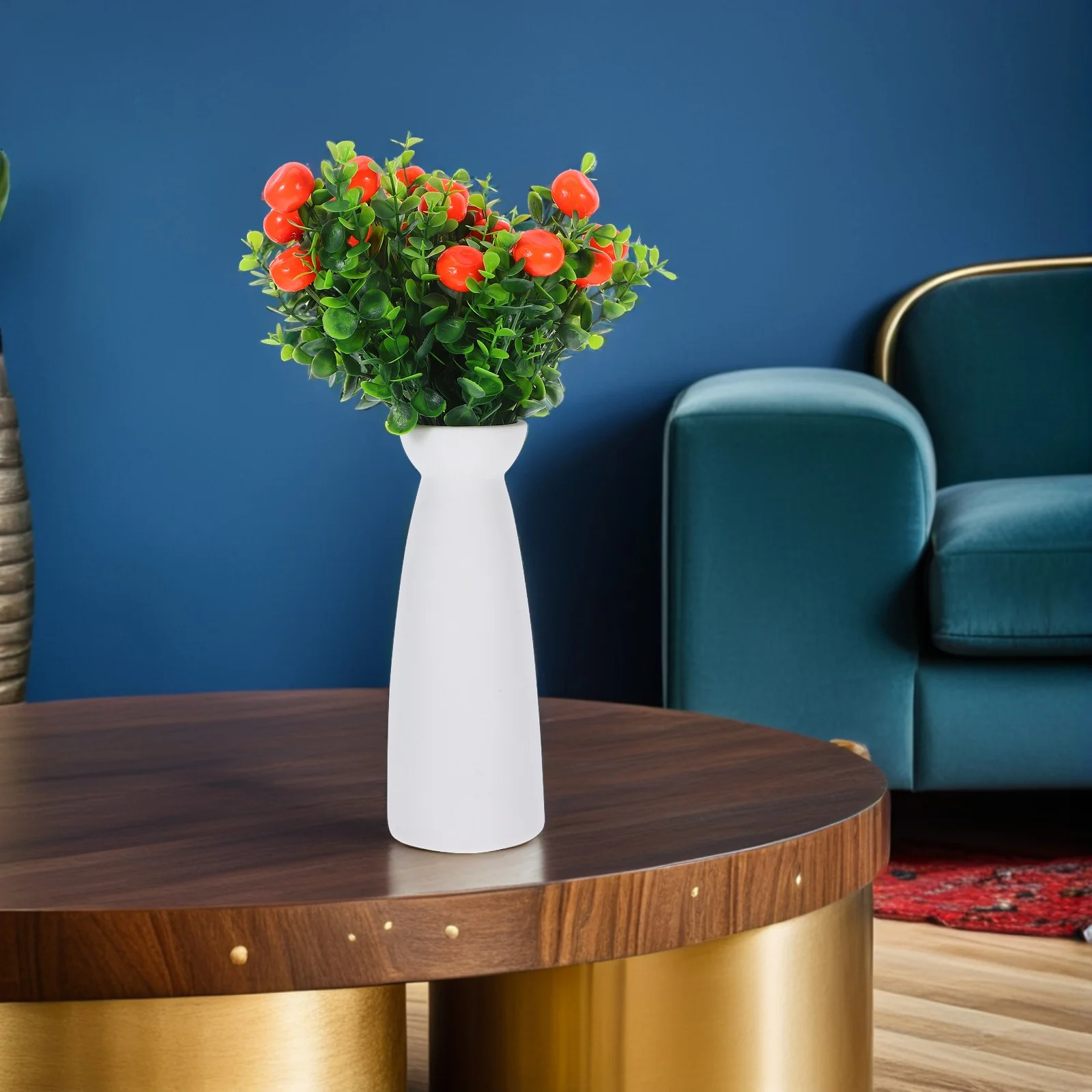 

8Pcs Artificial Eucalyptus Fruit Stems Faux Green Leaves Bouquet Lifelike Fake Branch Decor for Home Table Photography Props