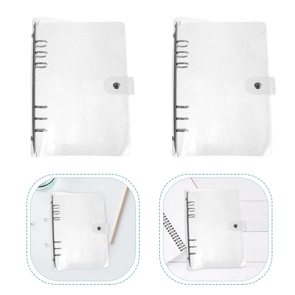 2 قطعة غطاء بولي كلوريد الفينيل دفتر فضفاض ورقة مخطط قذيفة عالية المتانة ستة حلقة الموثق للفصول الدراسية المدرسة مخطط شخصي الموثق #2