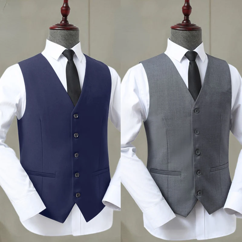 

Men's Slim Fit Mens Suit Vest Casual Man Formal Businss Arrival Vests Male Waistcoat Gilet Spring Autumn Suit Career E35