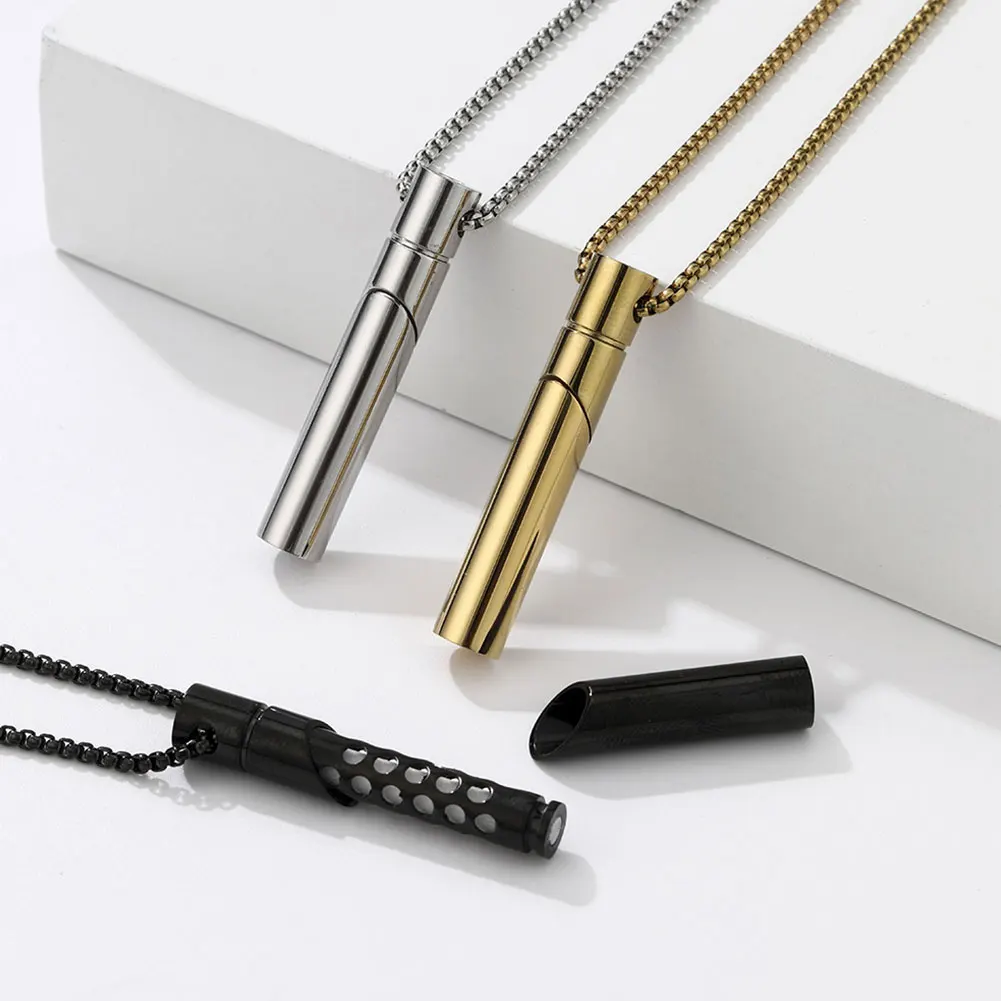 

Stainless Steel Essential Oil Diffuser Necklace Aromatherapy Necklace Chain for Anxiety Relief Breathlink Quit Smoking Vaping