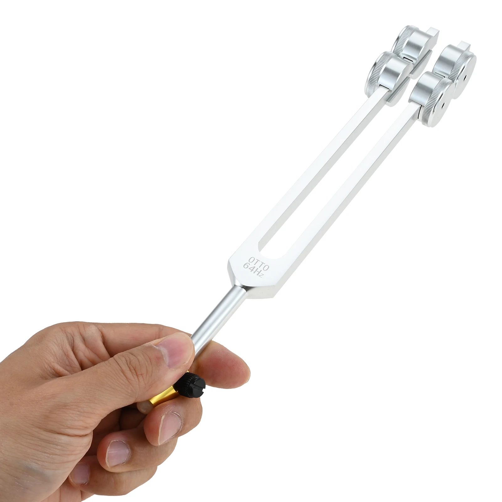 64HZ Weighted Tuner Low Frequency 64 Hz Metal Tuning Fork with Bag Hammer for Yoga Sound Healing Easing Pain Stimulating Nervous