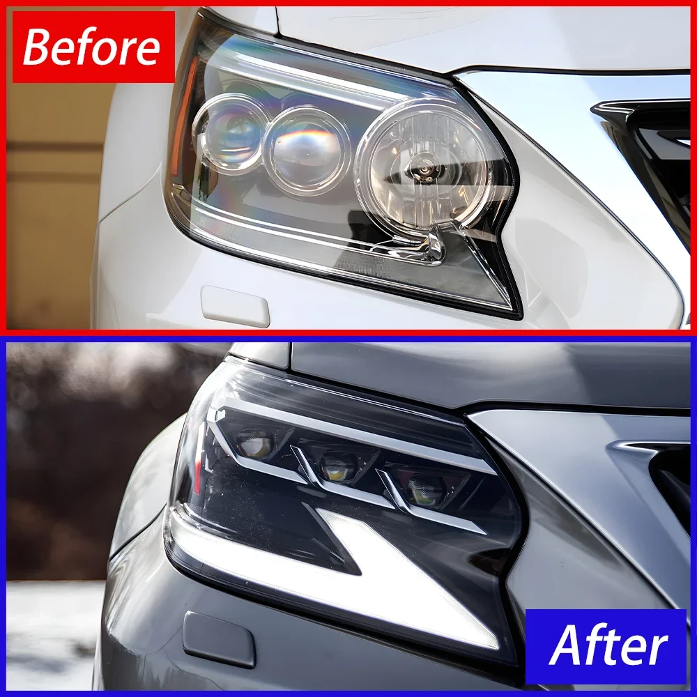 Car Front Lamps for Lexus Gx 2014-2020 Auto Headlights Assembly Upgrade High Quality Led Dynamic 3 Projector Lens Accessories