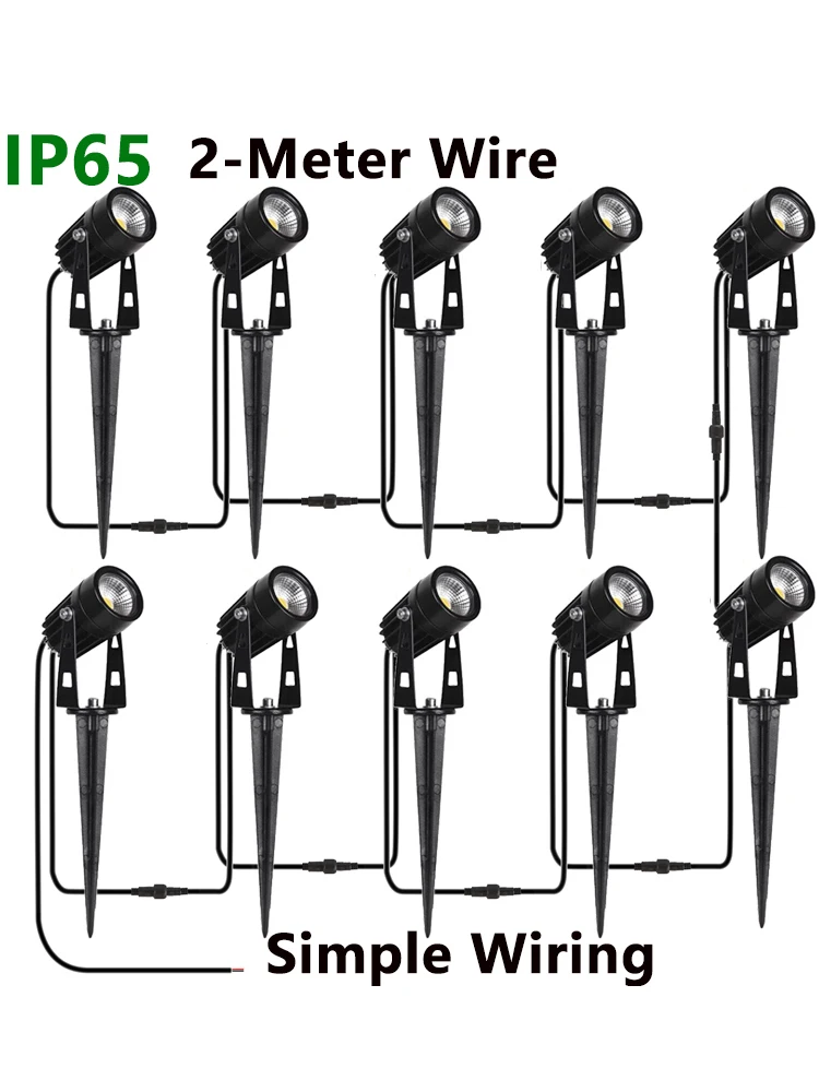Outdoor LED Tuin Spotlight 220 V 10 W/20 W/30 W 2 M Draad 2-10-in-1 Verstelbare Tuin Decoraties Lampen voor Feestverlichting