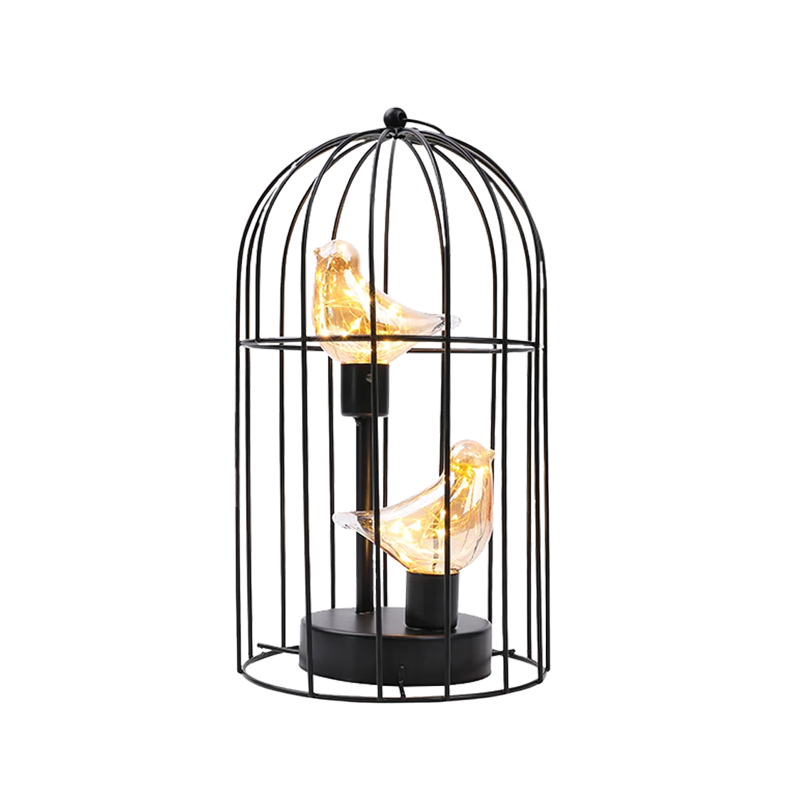 Birdcage Decorative Table Lamp Battery Operated Cordless Accent Light with Warm White Fairy Lights Bird Bulb for Home Decor