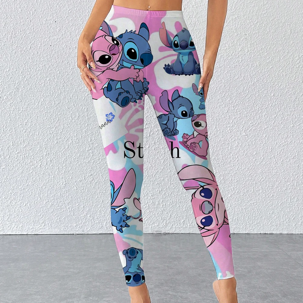 Leggings con estampado de punto de Disney para mujer, mallas de camuflaje para Fitness, mallas elásticas suaves, mallas físicas