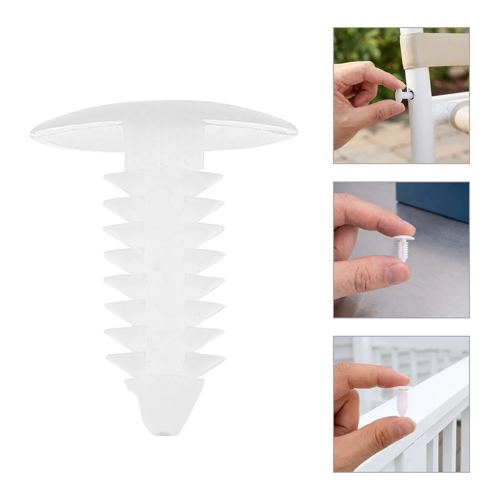 50Pcs Patio Furniture Fasteners Vinyl Strap Rivets Plastic Push Type Barbed Clips Outdoor Lawn Chair Webbing Repair Garden