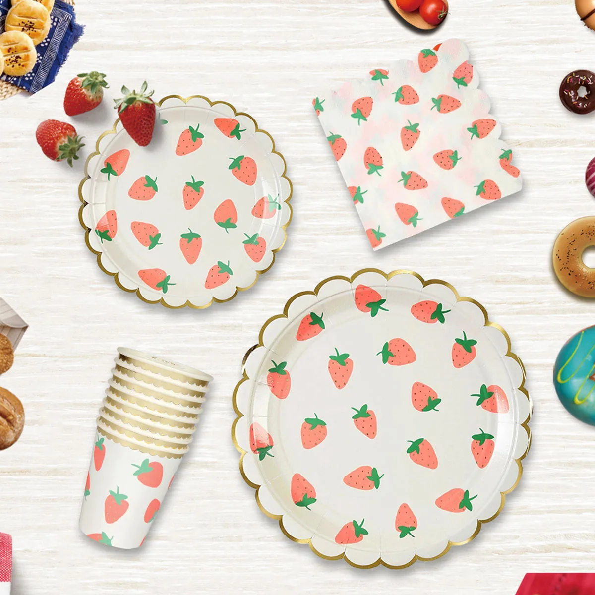 

16 Pcs Disposable Napkin Joyous Napkins Printing Fruit Event Party Beautiful Creative