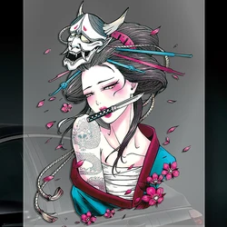Japanese Geisha Glamour personalized Motorcycle Bike and car Body Window Rear Windshield computer Decal Accessories Stickers