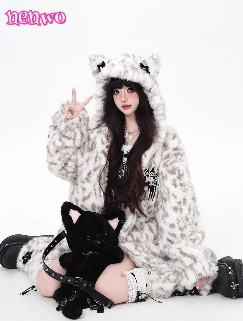 معطف تيدي Y2K للسيدات سترة شيرلينغ كبيرة الحجم مطرزة، ملابس خارجية عصرية للشتاء الدافئ الناعم للنساء #3