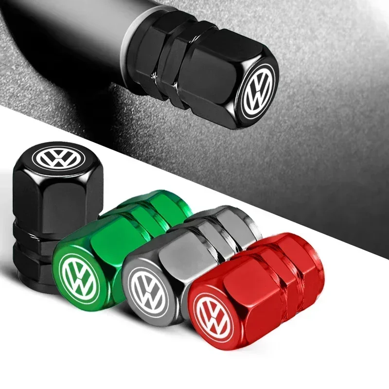

4Pcs Metal Badge Car Wheel Tire Valve Stem Caps For VW Tiguan Golf Polo Passat CC Jetta Transporter Touran Scirocco Arteon T-ROC