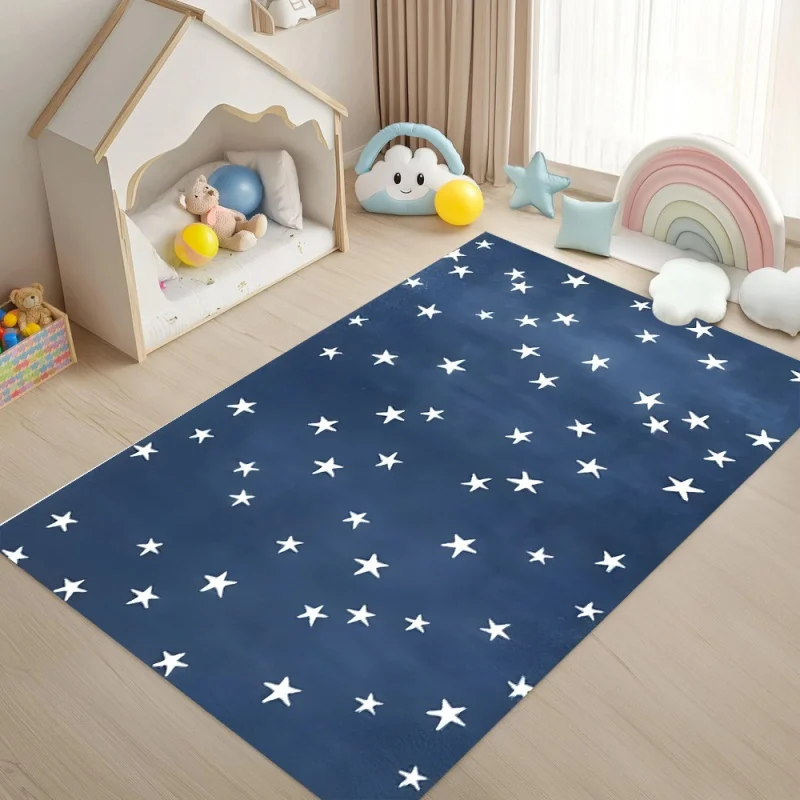 Soft Pastel Polka Dot Area Rug Non-Slip Floor Mat for Kids Bedroom Nursery Neutral Boho Minimalist Home Decor