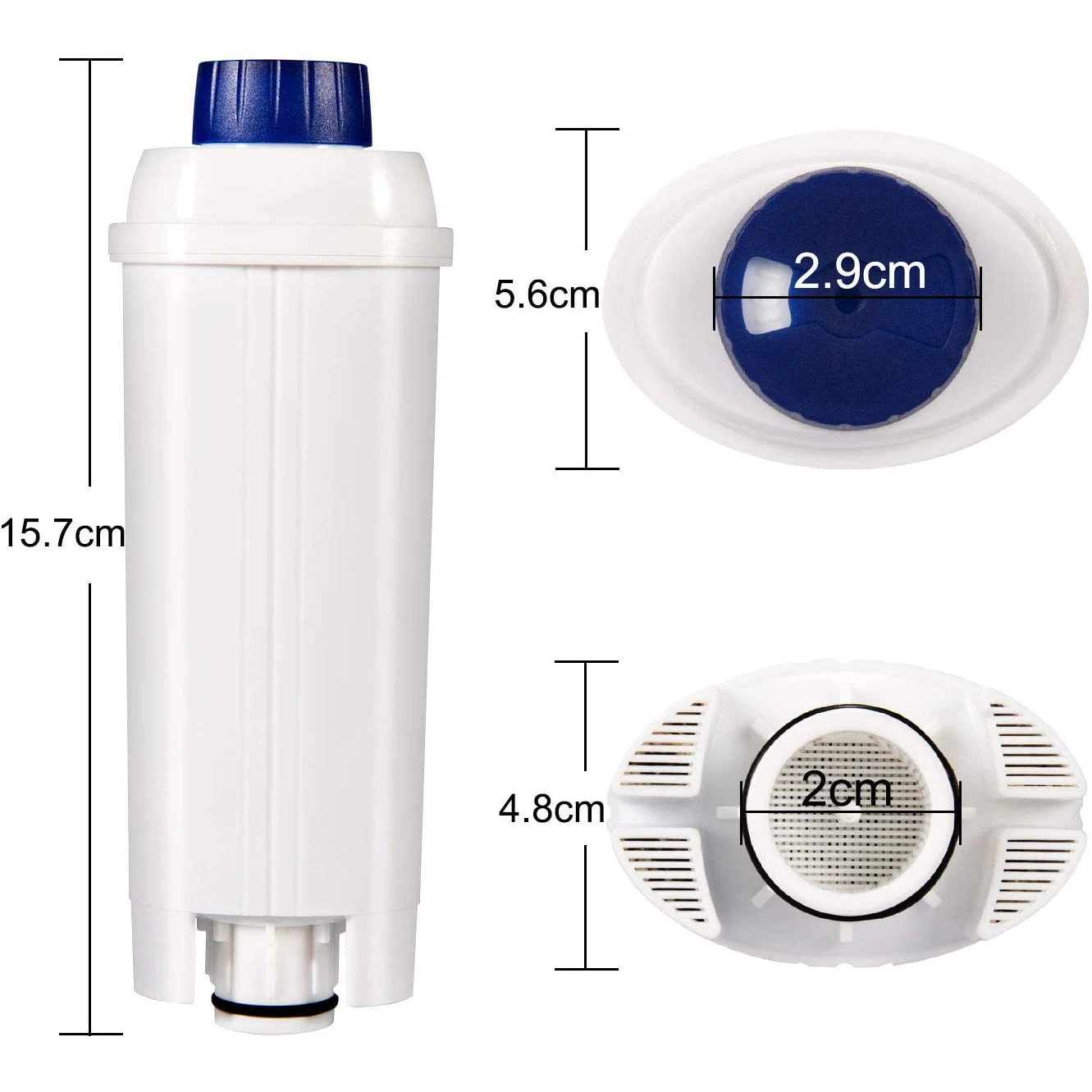 Substituição de filtros para máquina de café ABKR 5X para filtro DeLonghi DLSC002, cartuchos de filtro de água amaciante de carvão ativado