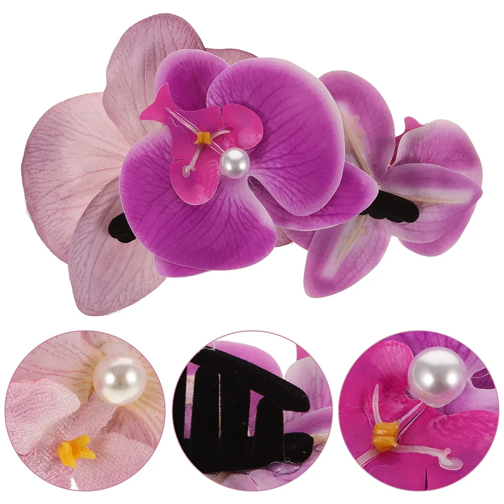 

2Pcs Simulated Butterfly Orchid Flower Claw Hair Clips Women Decorative Hairpins Charming Hairstyle Accessories Wedding Prom