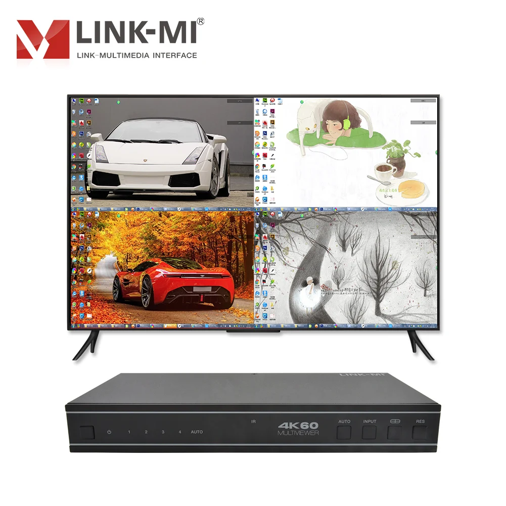 

HDMI 4x1 Multiviewer Seamless Switcher 4K60 HDMI Multiviewer With Audio De-Embedding Multiview HDMI Switcher With Optical Audio