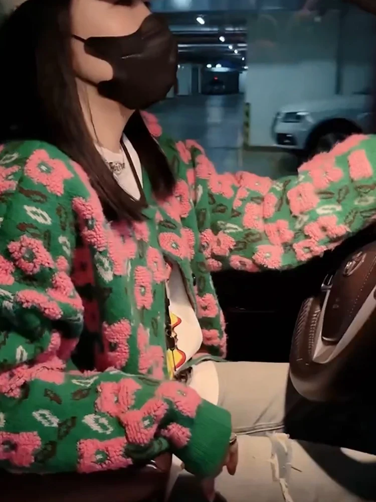 

Sweet Floral Color Blo Casual Loose Sweater Jaet Retro Embroidery Versatile Outerwear Spring 2023 Women's Faion