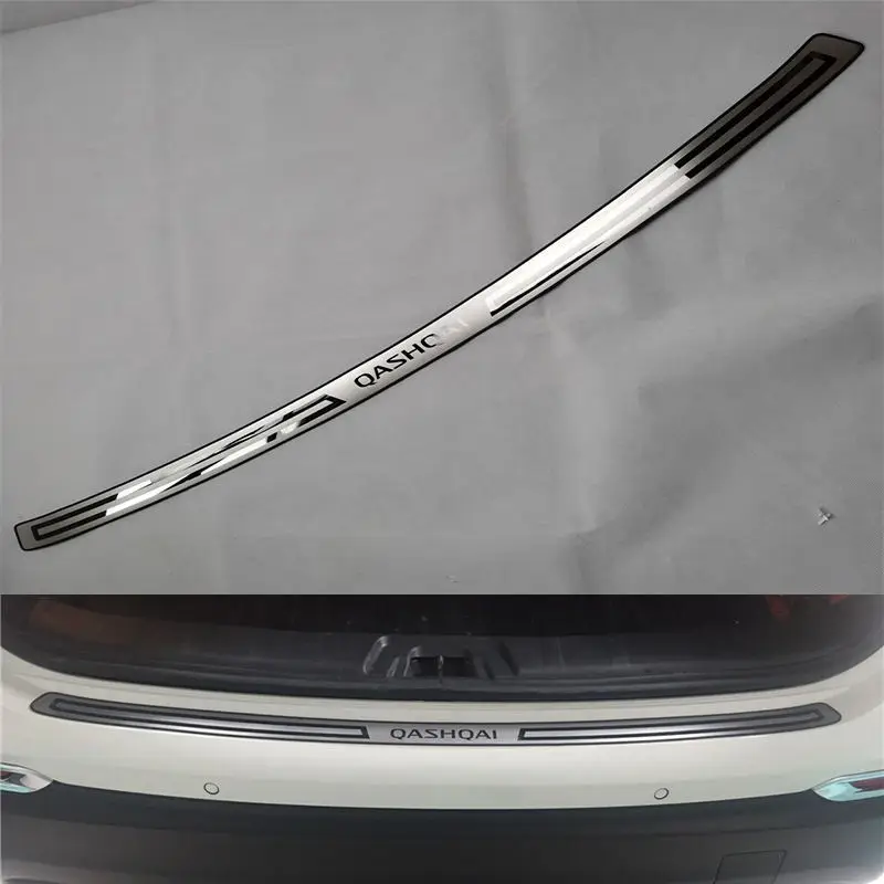 For Nissan Qashqai 2008 2009-2015 J10 2016-2020 J11 2022-2026 J12 Ultra-thin Outer Rear Bumper Sill Guard Stainless Steel Plates