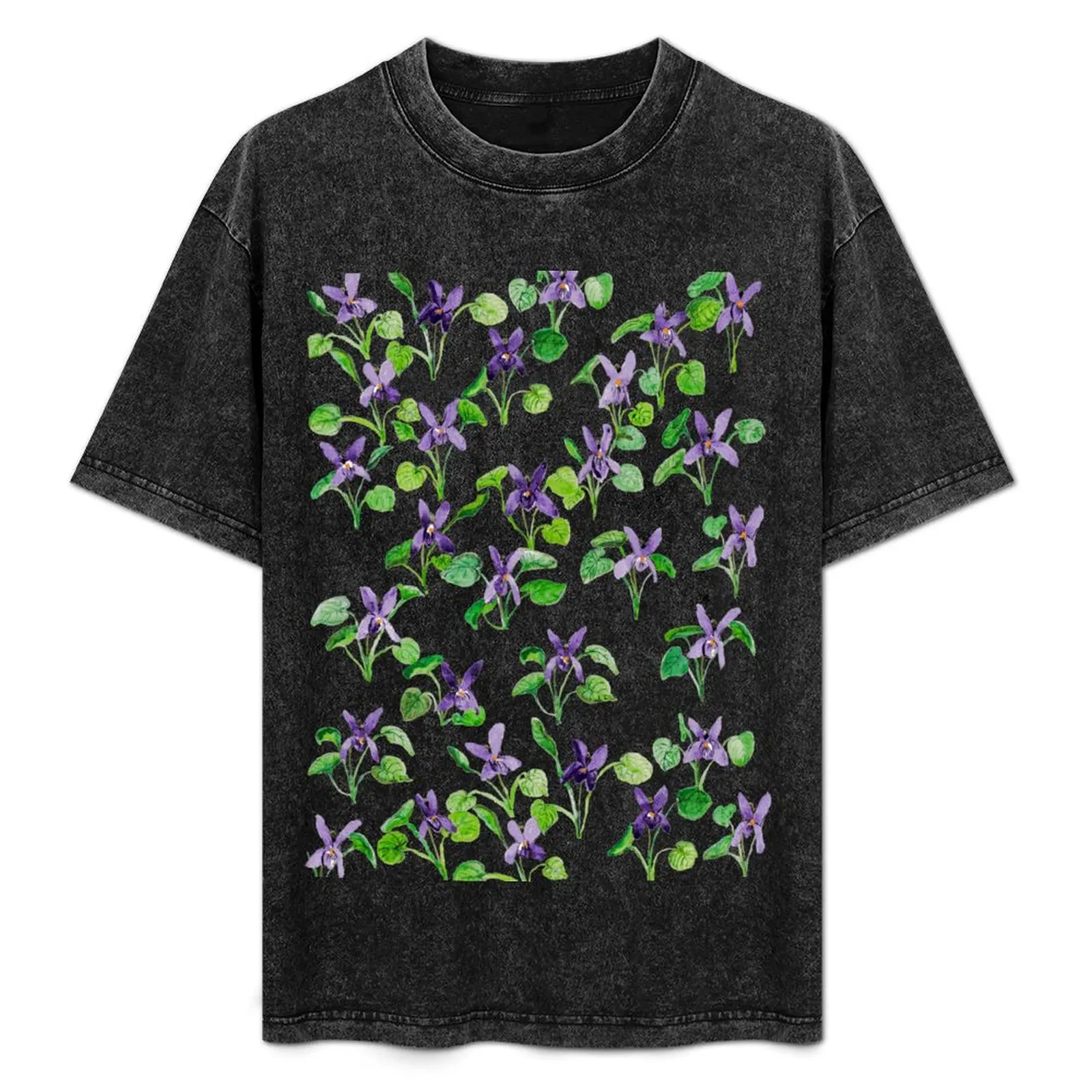 

Wild Violets T-Shirt Casual Loose Daily Wear T-Shirt