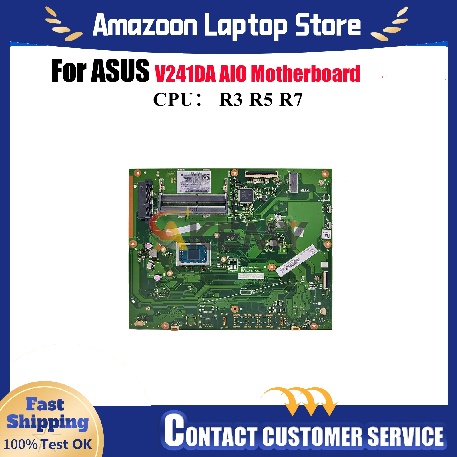 

Материнская плата V241DA для ASUS Vivo AiO V241DA V241D, материнская плата с процессором R3 R5 R7, 100% тестирование, ОК, быстрая доставка, высокое качество