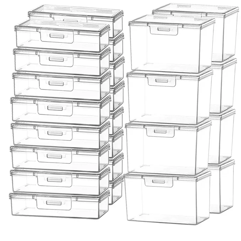 Clear Plastic Boxes Portable Beads Containers with Lid Mini Square Case Crafts Storage Organizers for Business Cards Small Items