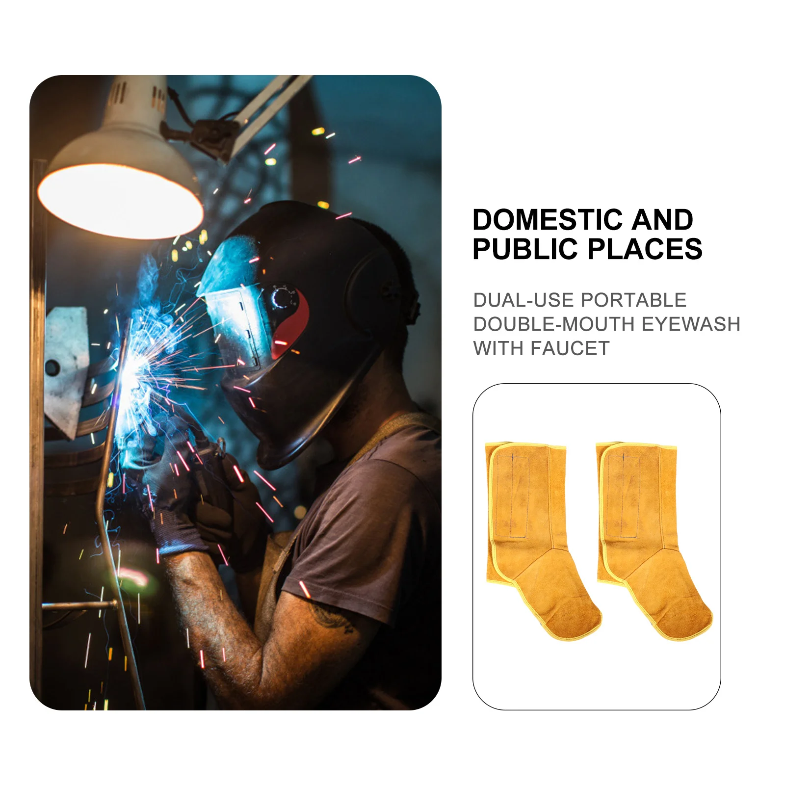 1 Pair Welding Foot Protectors Cowhide Covers For Welders Durable Heat Resistant Safety Gear Welding Work Protection