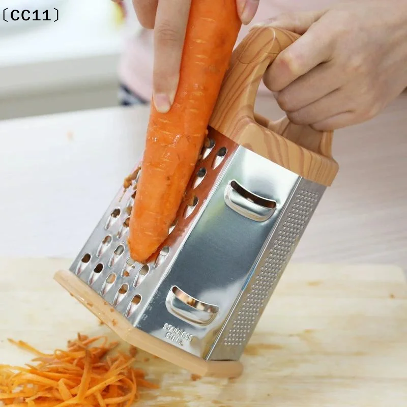 Multifunctional Vegetables Box Grater Stainless Steel 6 Sides Slicer Shredders Manual Cheese Potato Graters Kitchen Access〔CC11〕