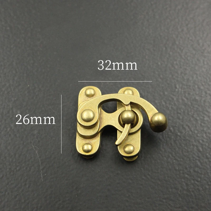 Brass Bag Lock Horn Hook Buckle Case Metal Antique Insert Lock Decorate Leather DIY Craft Hardware Accessories