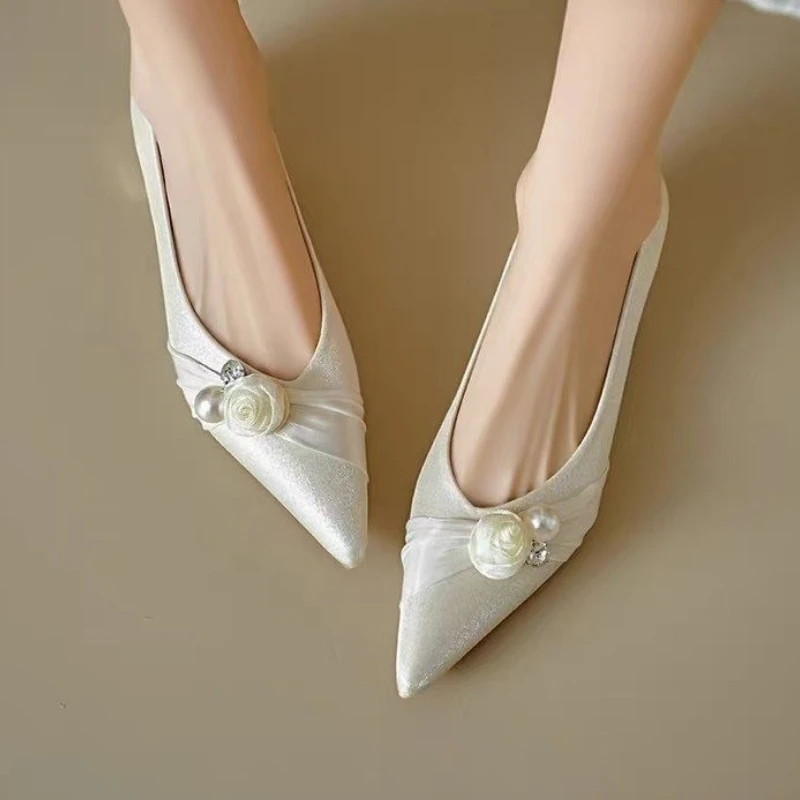 

Элегантные женские лоферы, модные женские повседневные модельные туфли на плоской подошве с острым носком, универсальные женские балетки с цветочным принтом