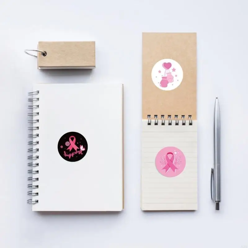 J2HC Pink Ribbon Sticker Support Group Stake piersi Rak Uwśniność Naklejka Charity Fundraising Sticker