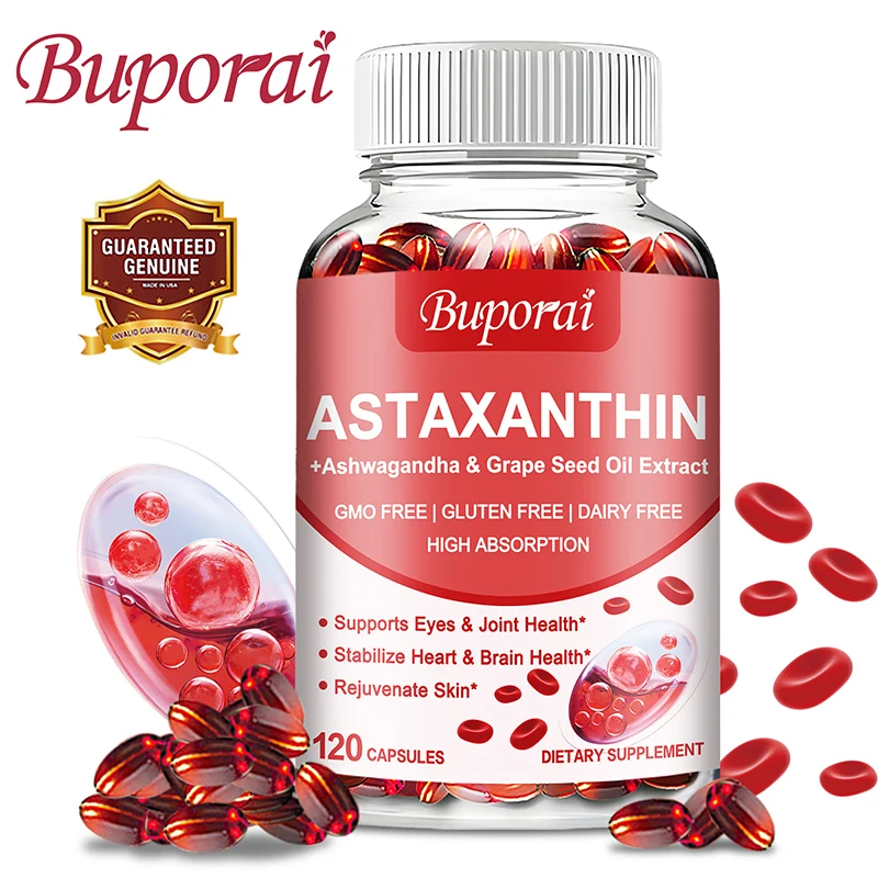 

Astaxanthin 24mg - Antioxidant, Reduce Eye Fatigue, Supports Skin, Eye & Cardiovascular Health,Enhances Immunity - with EPA, DHA