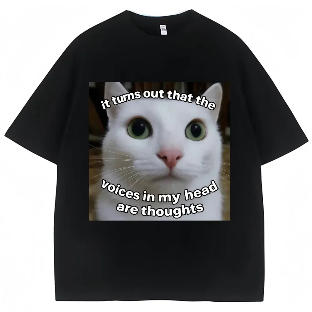 Camisetas divertidos con fans de gatos camisetas casuales femeninas الواقع دي camisetas grandes