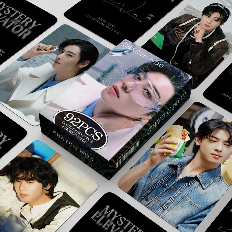 92PCS Cha Eun-Woo New Album ELSE Peripheral LOMO Cards K-pop Star Collectible Photo Bonus Stickers for Fans Collection view 5