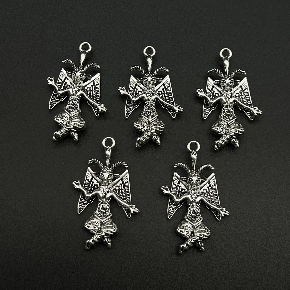 5 sztuk Baphomet wisiorek biżuteria naszyjnik DIY ręcznie robiona biżuteria satanizm głowa owcy Demon czary Gothic